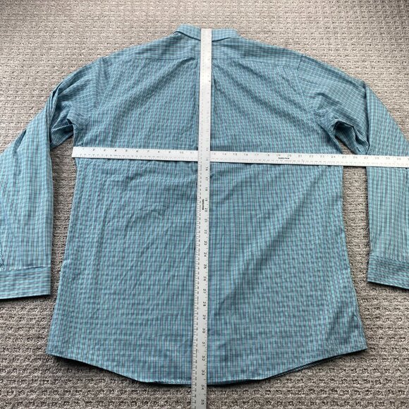 Eddie Bauer Shirt Men Large Tall LT Plaid Button Down Wrinkle Resistant Preppy - Picture 6 of 8